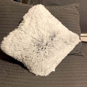 Plush throw pillow—light gray